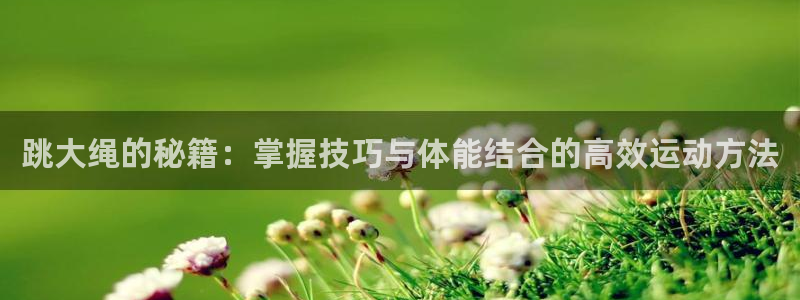 中欧体育集团：跳大绳的秘籍：掌握技巧与体能结合的高效运动方法